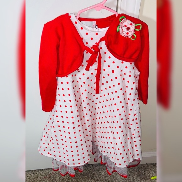 Red polka dot with coverup - Picture 1 of 3